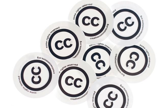 Picture of creative commons stickers from Flickr via Kristina Alexanderson.