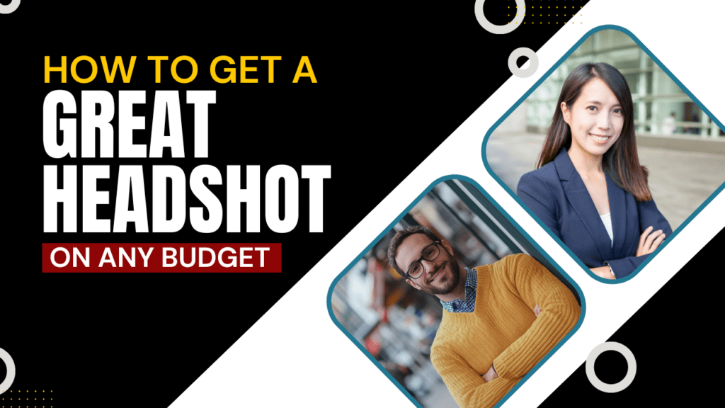 Two professional headshop images - show casing article for how to get a great headshot on any budget