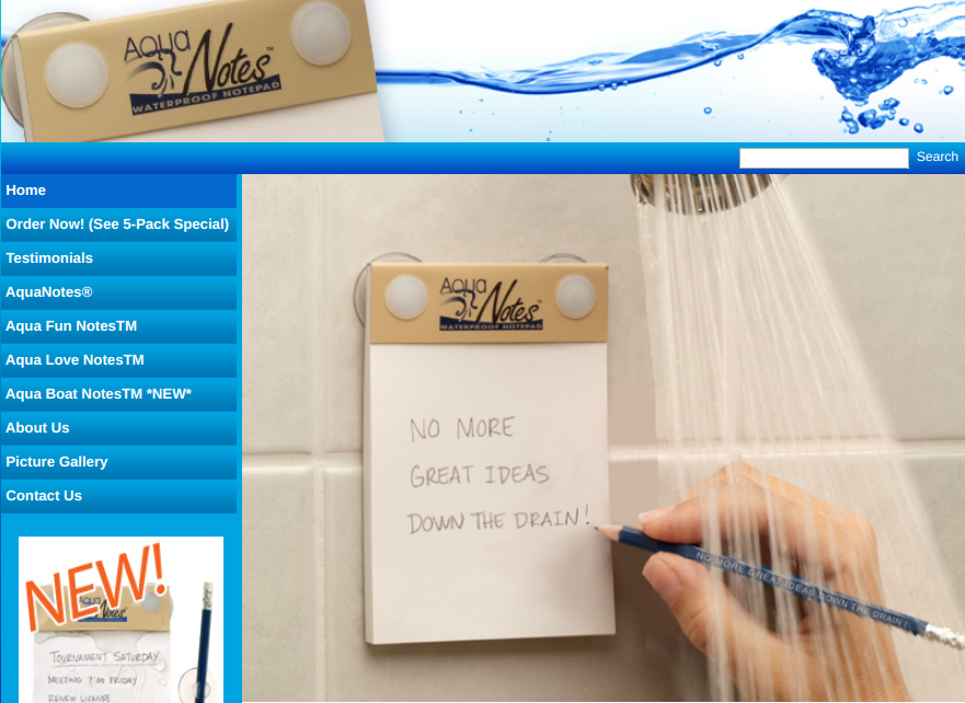Image of waterproof notepad from AquaNotes so you can balance your chamber work / life, even in the shower.