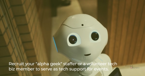 Image of a cute robot to illustrate the idea of having tech support for events.