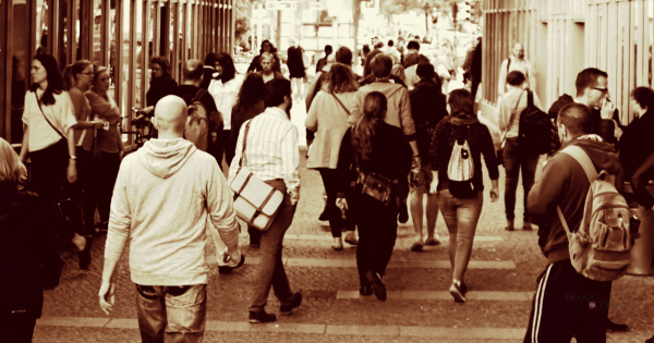 Image of people walking down the street to illustrate the idea that your chamber content marketing starts with reaching out to strangers.