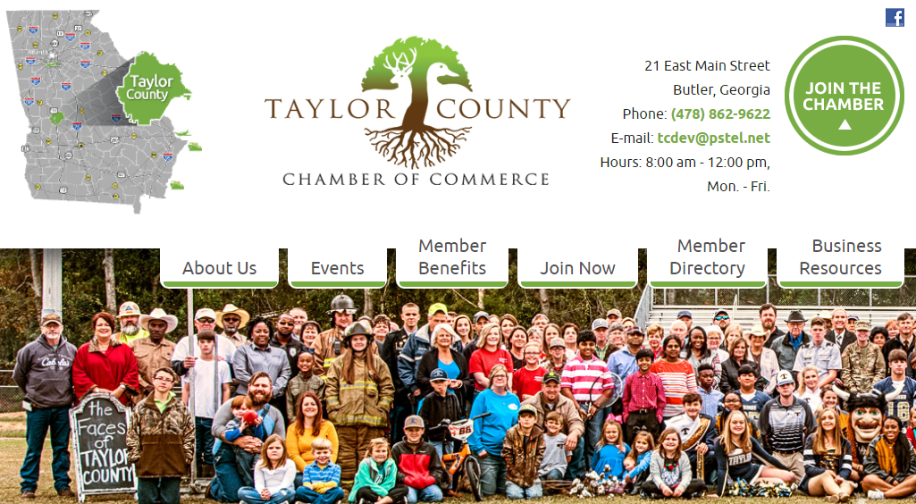 Taylor County Chamber of Commerce Screenshot of big join now button.