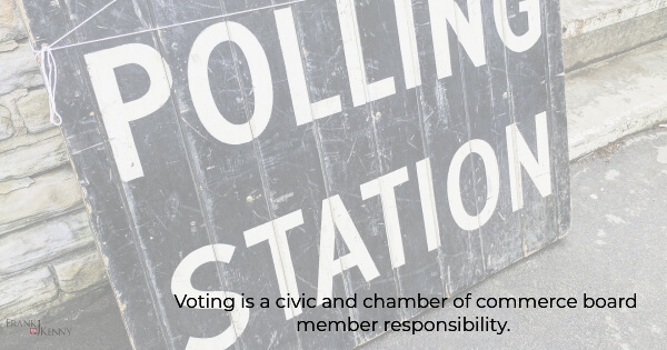 Voting is a civic and chamber of commerce board responsibilities.