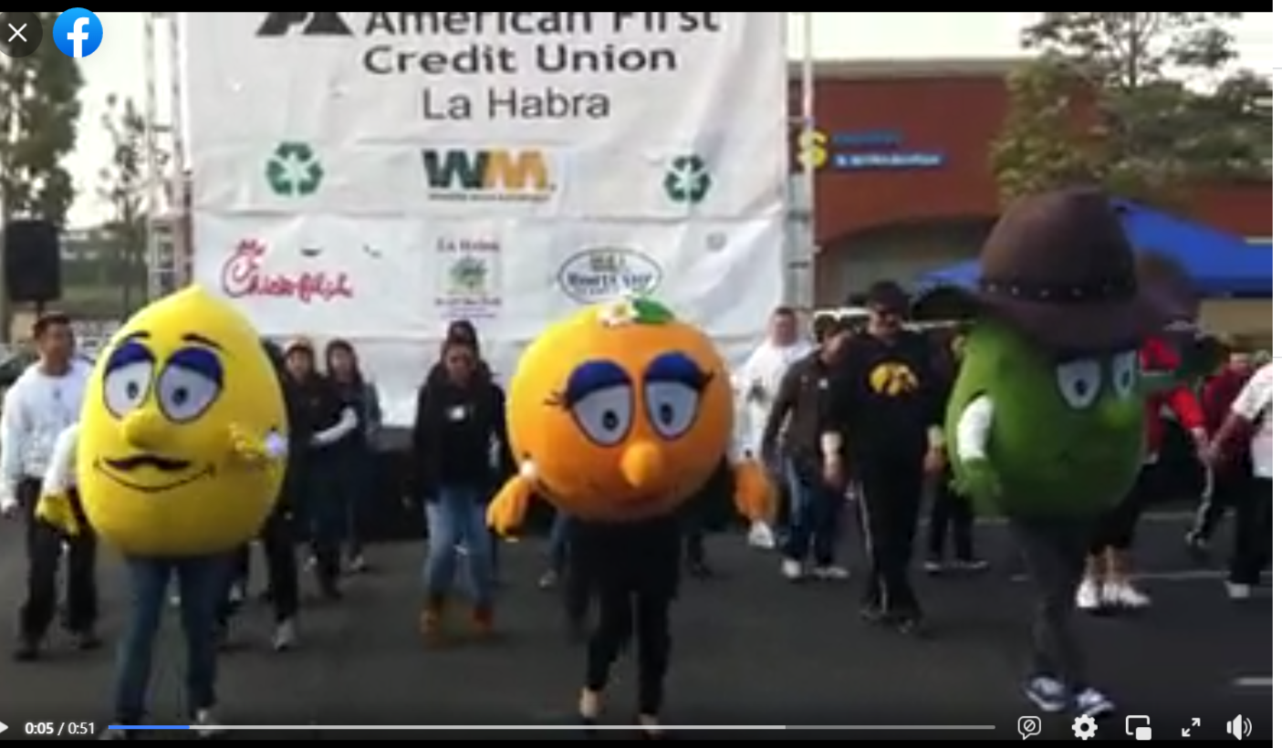 Image from the La Habra Chamber of Commerce citrus mascots.