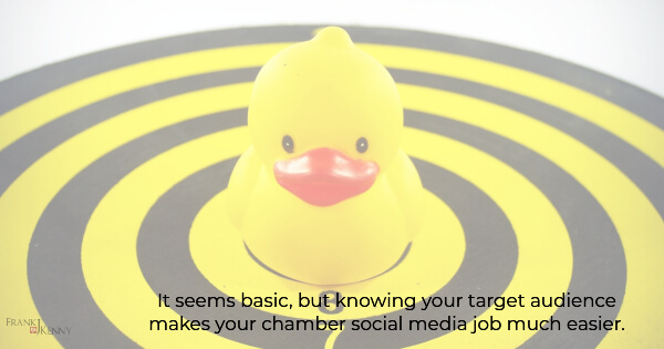 It seems basic, but knowing your target audience makes your chamber social media job much easier. Image of a rubber duck in a target.