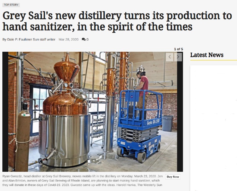 Media stories like this one about distilleries producing hand sanitizer are good for chambers to share.
