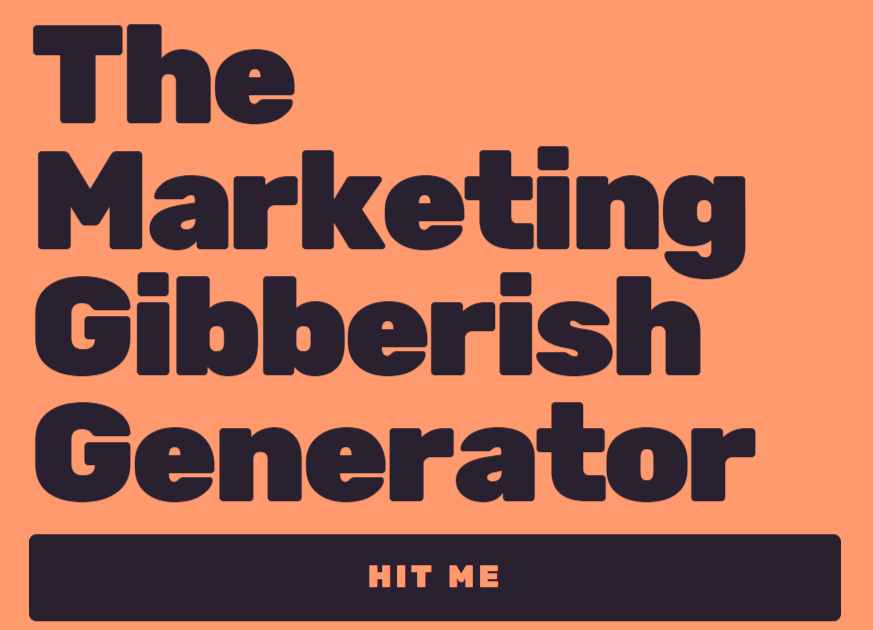 Screenshot of the marketing gibberish generator from Column Five Media
