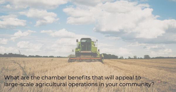 Meeting the needs of agriculture and agribusiness in chamber of commerce - photo of harvester in field