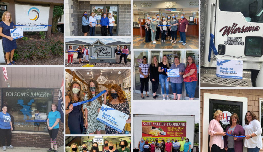 Screenshot of a photo album of ribbon-tying events by the Sauk Valley Area Chamber of Commerce.
