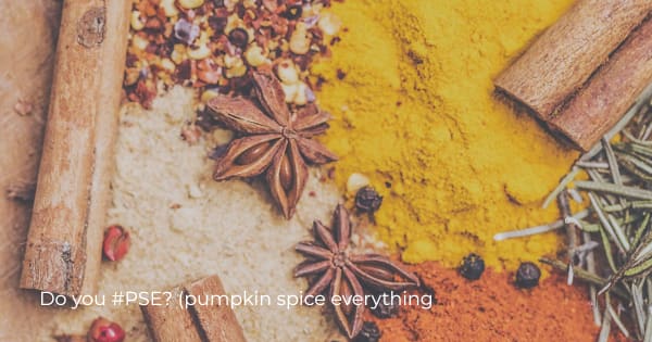 Image of spices as illustration of pumpkin spice-inspired social media post ideas for fall.