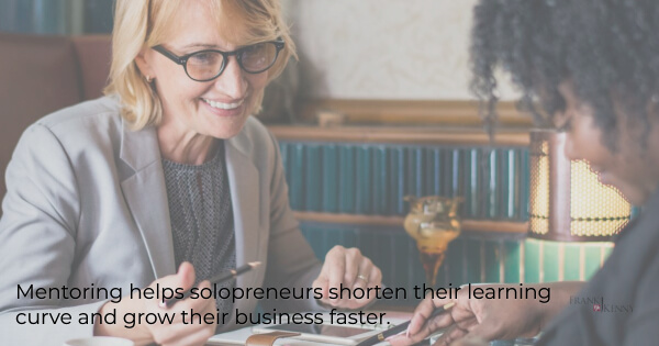 Solopreneur chamber member being mentored