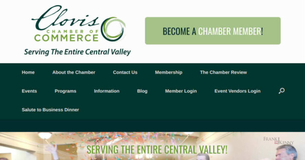 solopreneur chamber members want to see how to join quickly - image of clovis chamber website