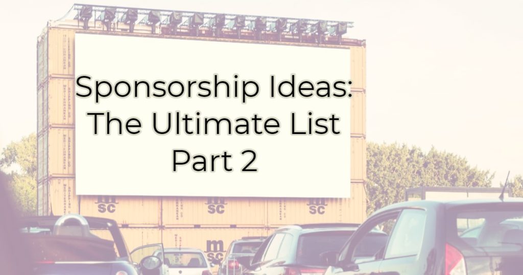 Sponsorship Ideas - The Ultimate List Part 2 for Chambers of Commerce