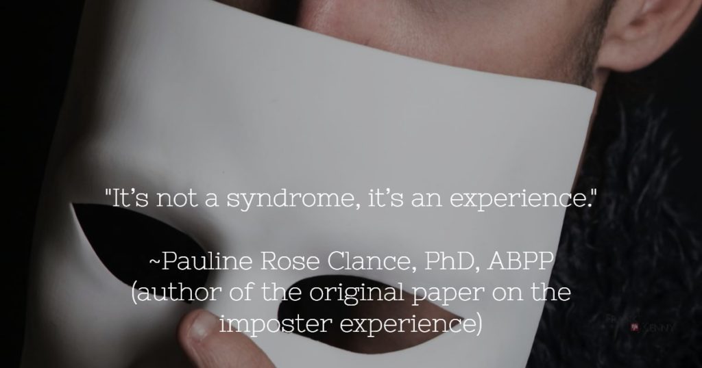 quote about imposter syndrome - experience as a way to stop self-sabotage