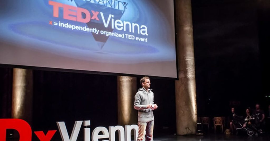Image of speaker at TedX Vienna