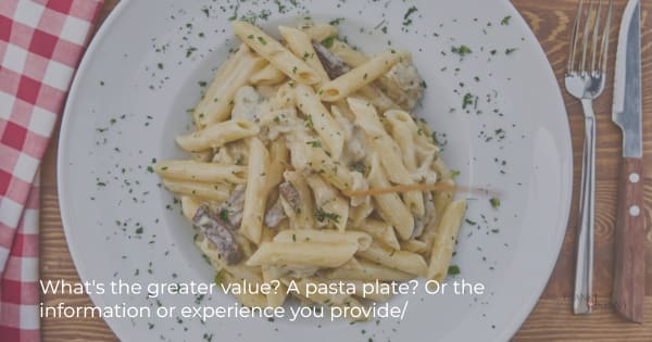 Picture of a plate of pasta to illustrate the idea that your event is not just about the meal.