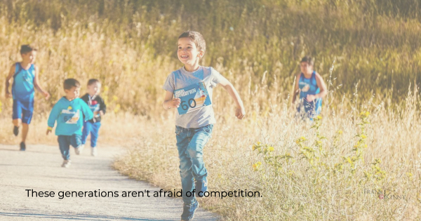 Image of kids running to show the idea that these young leaders enjoy competition.